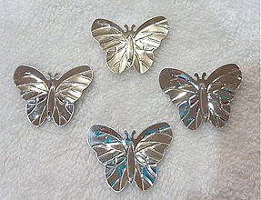 Galantéria - Flitre motýlik 22x29mm-20ks (strieborná) - 2032633