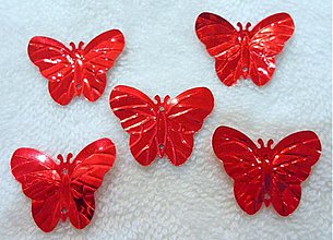 Galantéria - Flitre motýlik 22x29mm-20ks (červená) - 2032644