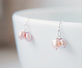 Náušnice - Náušnice ružové perly - 2073105