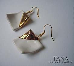 Náušnice - Tana šperky - keramika/zlato - 2138641