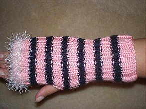 Rukavice - Ručne pletené rukavice - ružovomodré - 214852