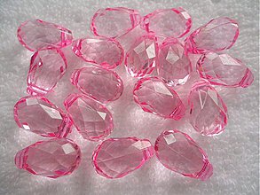 Korálky - Plastová slza (18mm-ružová-1ks) - 2149817
