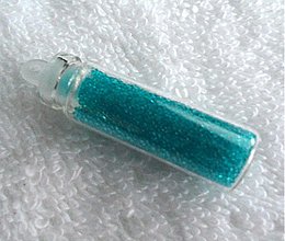 Korálky - Sklenené guľôčky 0,7mm-1ks (5-transp.modrá) - 2150676