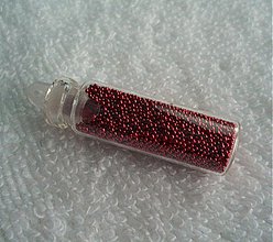 Korálky - Sklenené guľôčky 0,7mm-1ks (9-červená) - 2150697