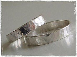 Prstene - strieborná tepaná obrúčka - laaaska - 219968