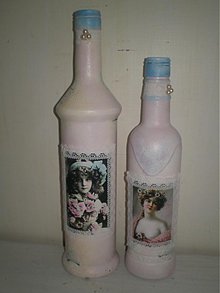 Dekorácie - Flaša vintage alebo váza - 2204067