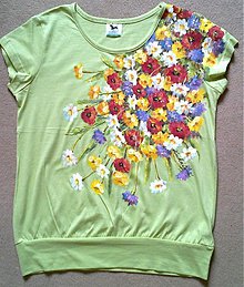 Topy, tričká, tielka - tričko s maľbou,hráškovo-zelené II. - 2220130