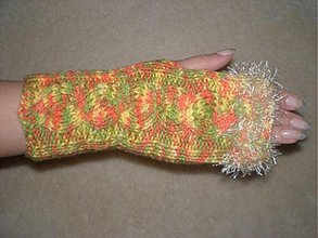 Rukavice - Ručne pletené rukavice-melírované - 223796