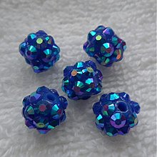 Korálky - Plast rondelka 10x8mm (modrá AB-1ks) - 2246994