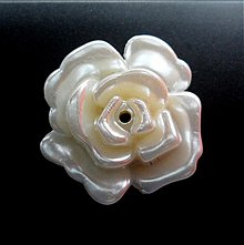 Korálky - Kvet plast-1ks (č.4=31x13mm-krém) - 2248096