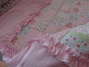 Úžitkový textil - prehoz na nanželskú postel , romantika:) na želanie - 2261958