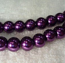 Korálky - Voskované perly 8mm-10ks (tm.fialová) - 2277300