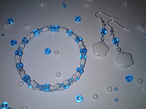 Sady šperkov - Modro-biela sada - 2280232