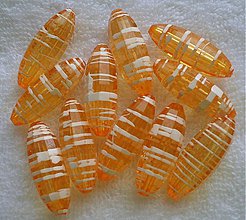 Korálky - Prúžok plast 15x35mm (oranž.žltá-1ks) - 2296091
