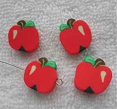 Korálky - FIMO ovocie-1ks (jablko) - 2323019