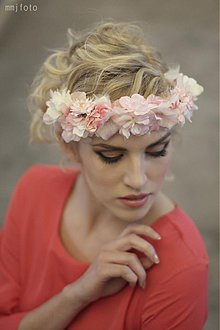 Ozdoby do vlasov - Venček ružovo-biely by Hogo Fogo - 2327683