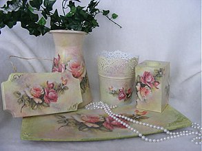 Nádoby - Romantické ružičky /dekoračný tanier... - 2340536
