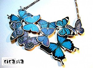 Náhrdelníky - Zbierka modrých motýľov - 2387747