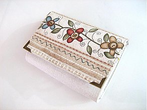 Peňaženky - Knoflíčkové květinky - zipová i na karty - 2392945