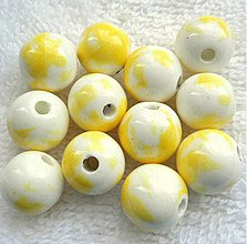 Korálky - Porcelán 12mm-1ks (žltá) - 2411050