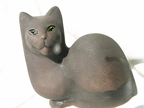Dekorácie - Mačka šedá "Afričanka" - 2443306
