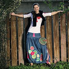 Sukne - Origo riflova suknička Kvety/Kruhy - od uplneho začiatku - 2519988