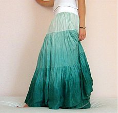 Sukne - Odraz mořské hladiny, dlouhá hedvábná sukně - 2567043