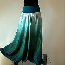 Sukne - TEMNĚ ZELENÁ...dlouhá hedvábná sukně - 2570198