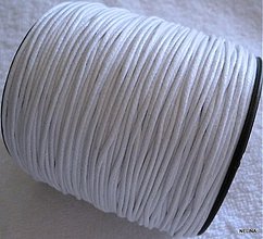 Galantéria - Bavlnená voskovaná šnúrka 1,5mm-1m (biela) - 2598262