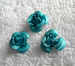 Korálky - Kovová ružička 12mm-1ks (1-sv.modrá) - 2620885