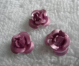 Korálky - Kovová ružička 12mm-1ks (2-st.ružová) - 2620899