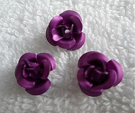 Korálky - Kovová ružička 12mm-1ks (3-fialová) - 2620904