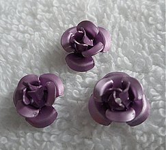 Korálky - Kovová ružička 12mm-1ks (6-lila) - 2620913