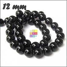 Minerály - (0367) Black Onyx, 12 mm - 1 ks - 2640387
