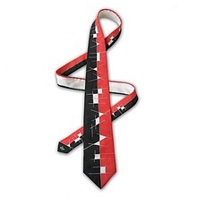 Pánske doplnky - Červeno-černo-bílá kravata 99838 - 264466