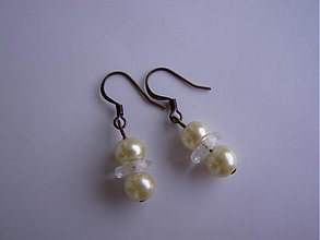 Náušnice - Krémové perly a obruč - 2701636