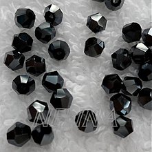 Korálky - Sklenená korálka-bicone 4mm-1ks (čierna hematit) - 2702187