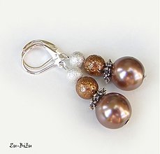 Náušnice - Hnedé perličky - 2722622
