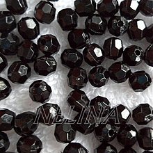 Korálky - Korálky-plast fazet 6mm-50ks (čierna) - 2742551