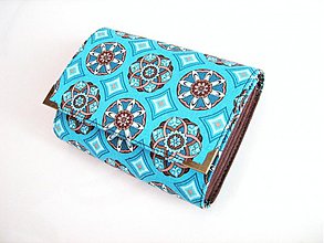 Peňaženky - Tyrkysový kaleidoskop - až na 12 karet:-) - 2745117