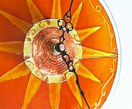 Hodiny - Ručne maľované hodiny SLNKO mandala - 2745737