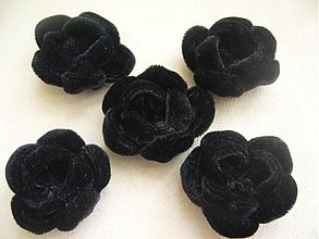 Galantéria - Kvetina zamatová 45 mm čierna PC-0,50 - 2748949