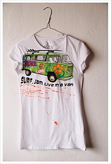 Topy, tričká, tielka - Ručne maľované tričko Surf jam - 2773961