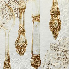 Papier - Cutlery white gold - Zlatý príbor - 2808752