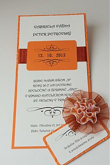 Papiernictvo - Svadobné oznámenie - oranžovo krémové - 2808867