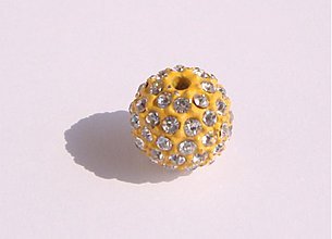 Korálky - Zliatinová shamballa - žltá 12,5mm / 1ks - 2813108