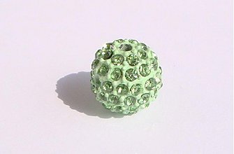 Korálky - Zliatinová shamballa - zelená 12,5mm / 1ks - 2813111