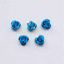 Korálky - Korálka ruža/ modrá/ 6,5mm/ 10ks - 2830965