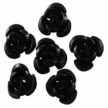 Korálky - Korálka ruža/ černá/ 10mm/ 10ks - 2831181