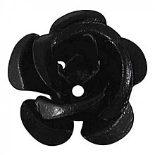 Korálky - Korálka ruža/ černá/ 17mm/ 1ks - 2831429
